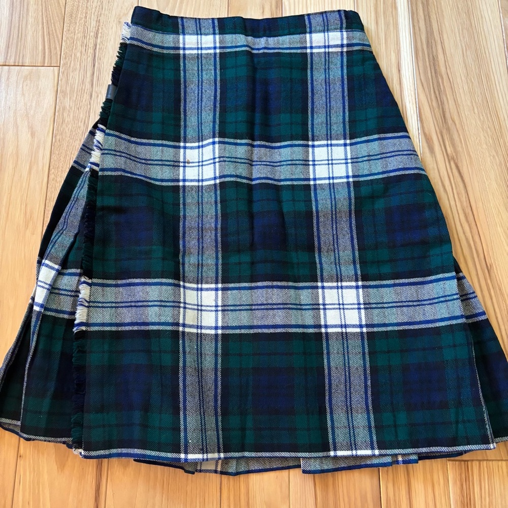 Vintage The Scotch House Wool Plaid Pleated Buckle Accent Wrap Style Skirt - Picture 5 of 10